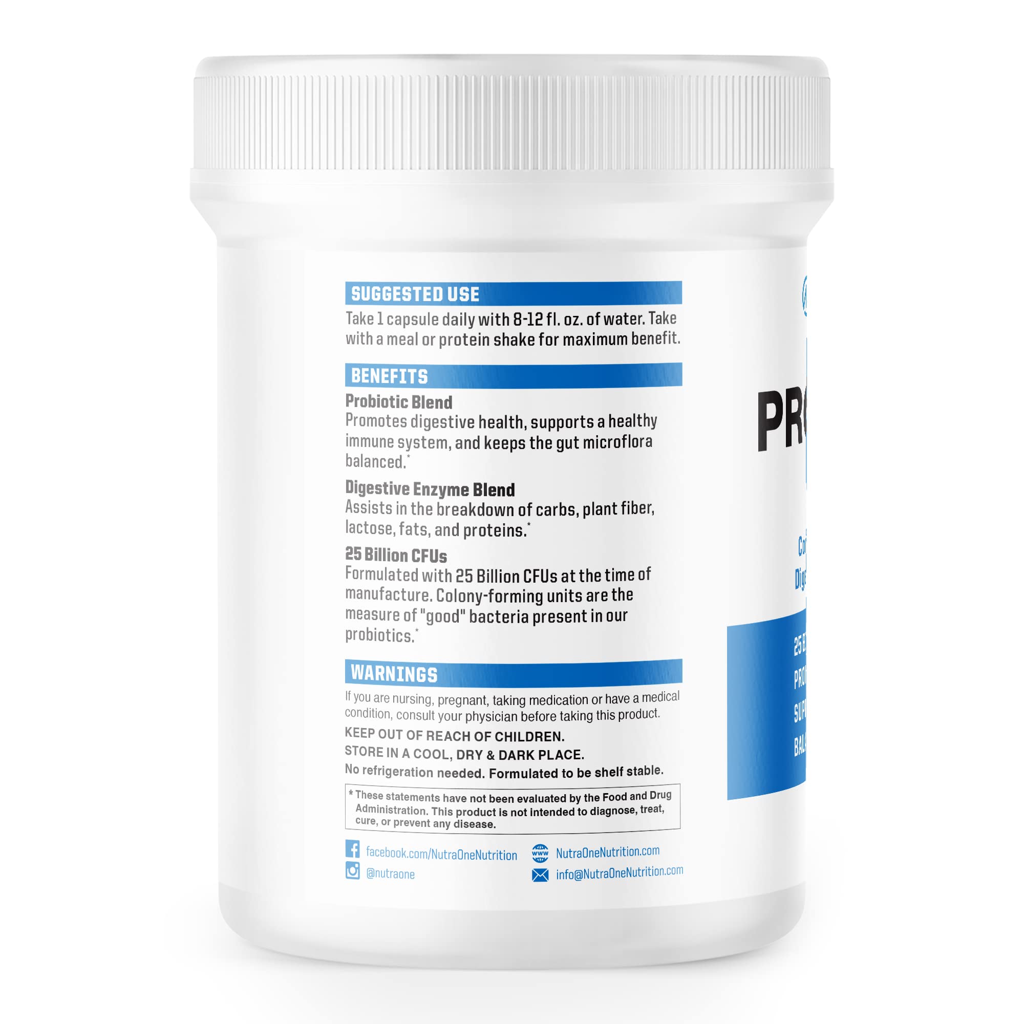 NutraOne Probiotic X Multi-Enzymes 50g capsule close-up