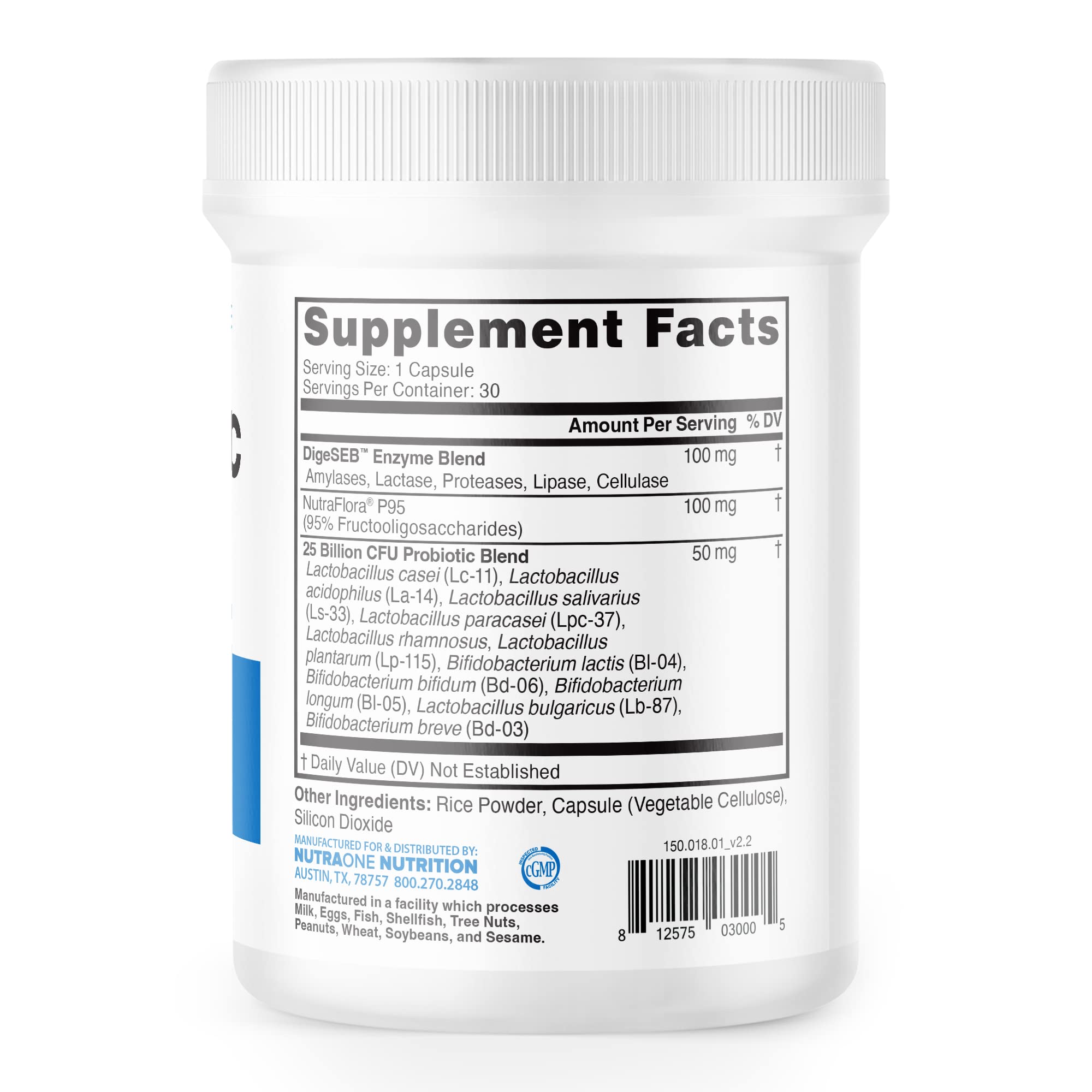 NutraOne Probiotic X Multi-Enzymes 50g side view