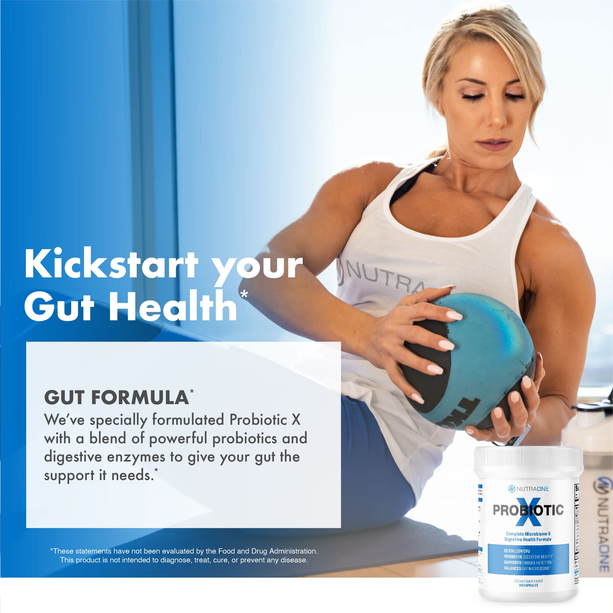 NutraOne Probiotic X Multi-Enzymes 50g with other health products