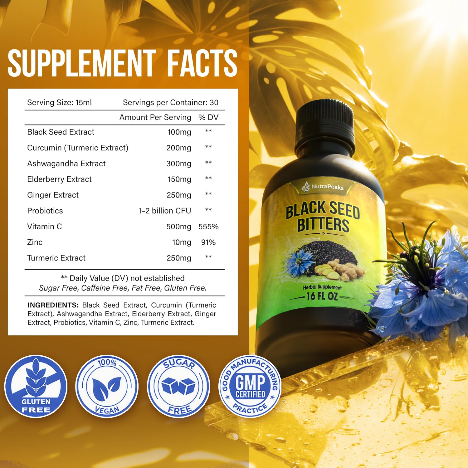 NutraPeaks Blended Vitamin & Mineral Supplement bottle side view
