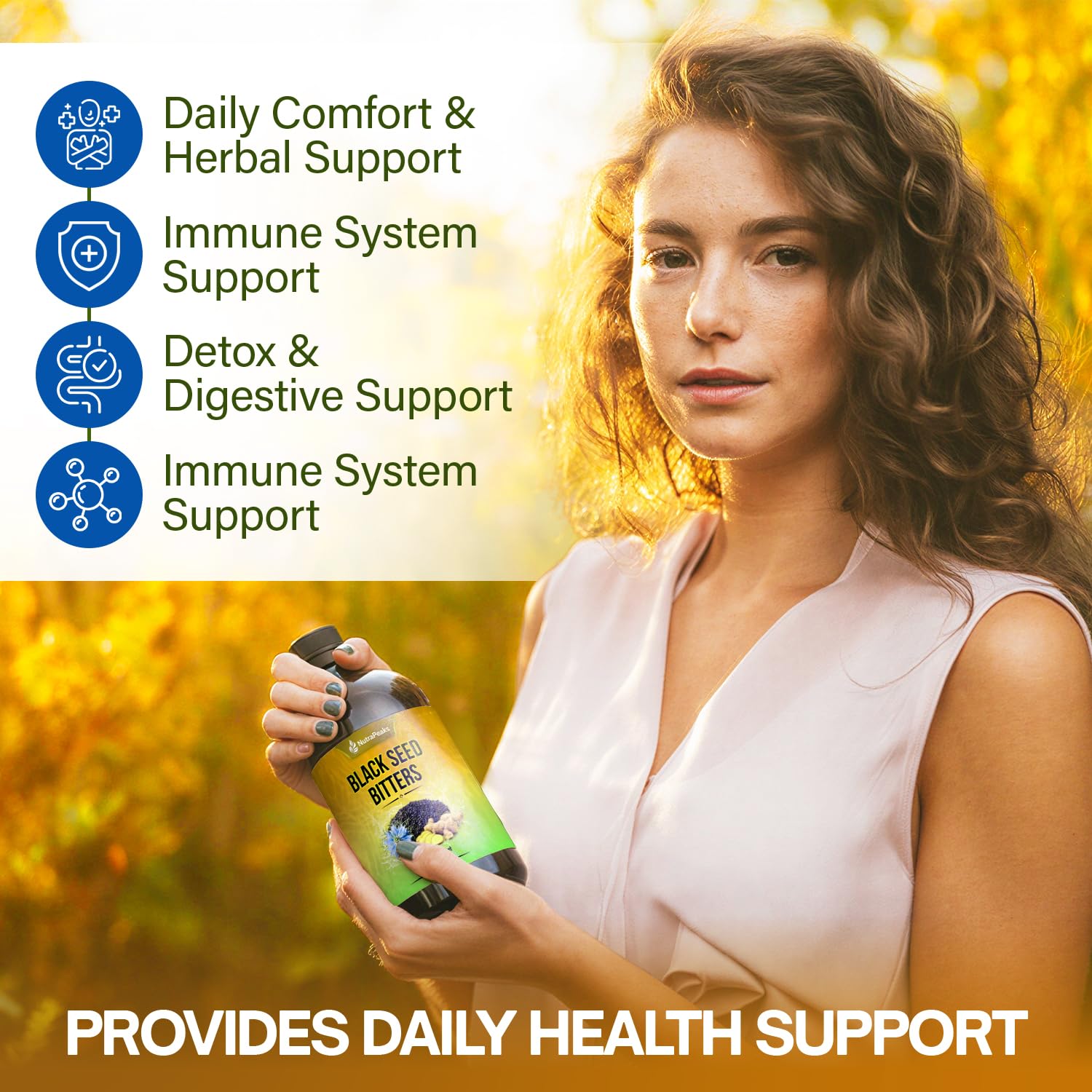 NutraPeaks Blended Vitamin & Mineral Supplement liquid formula close-up