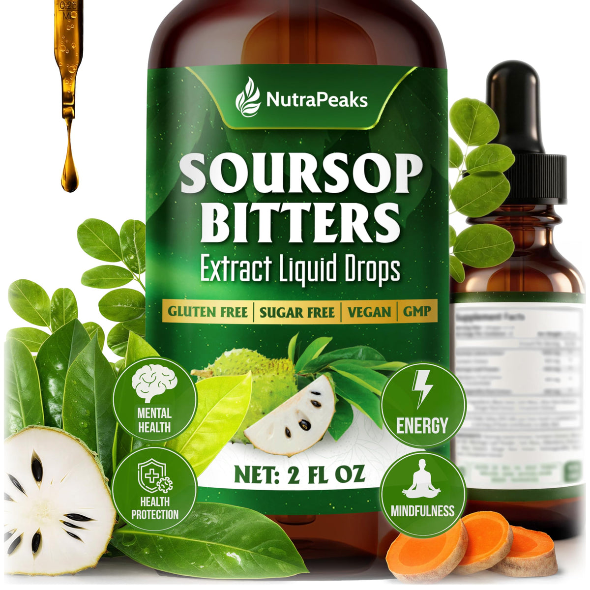 NutraPeaks Herbal Liquid Drops 150g bottle front view