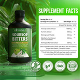 NutraPeaks Soursop Bitters Liquid back view with ingredient list