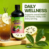 NutraPeaks Soursop Bitters Liquid poured into a glass