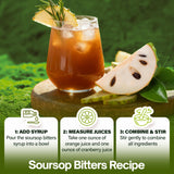 NutraPeaks Soursop Bitters Liquid with measuring spoon