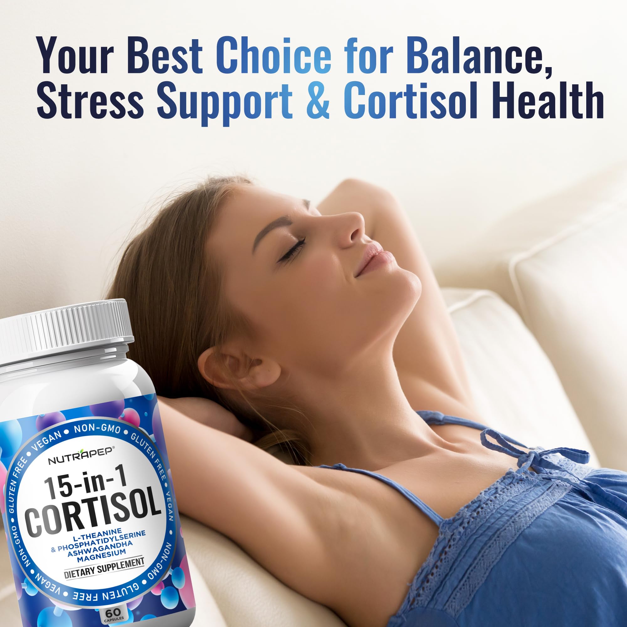 NutraPep 15-in-1 Cortisol Support Supplement capsules