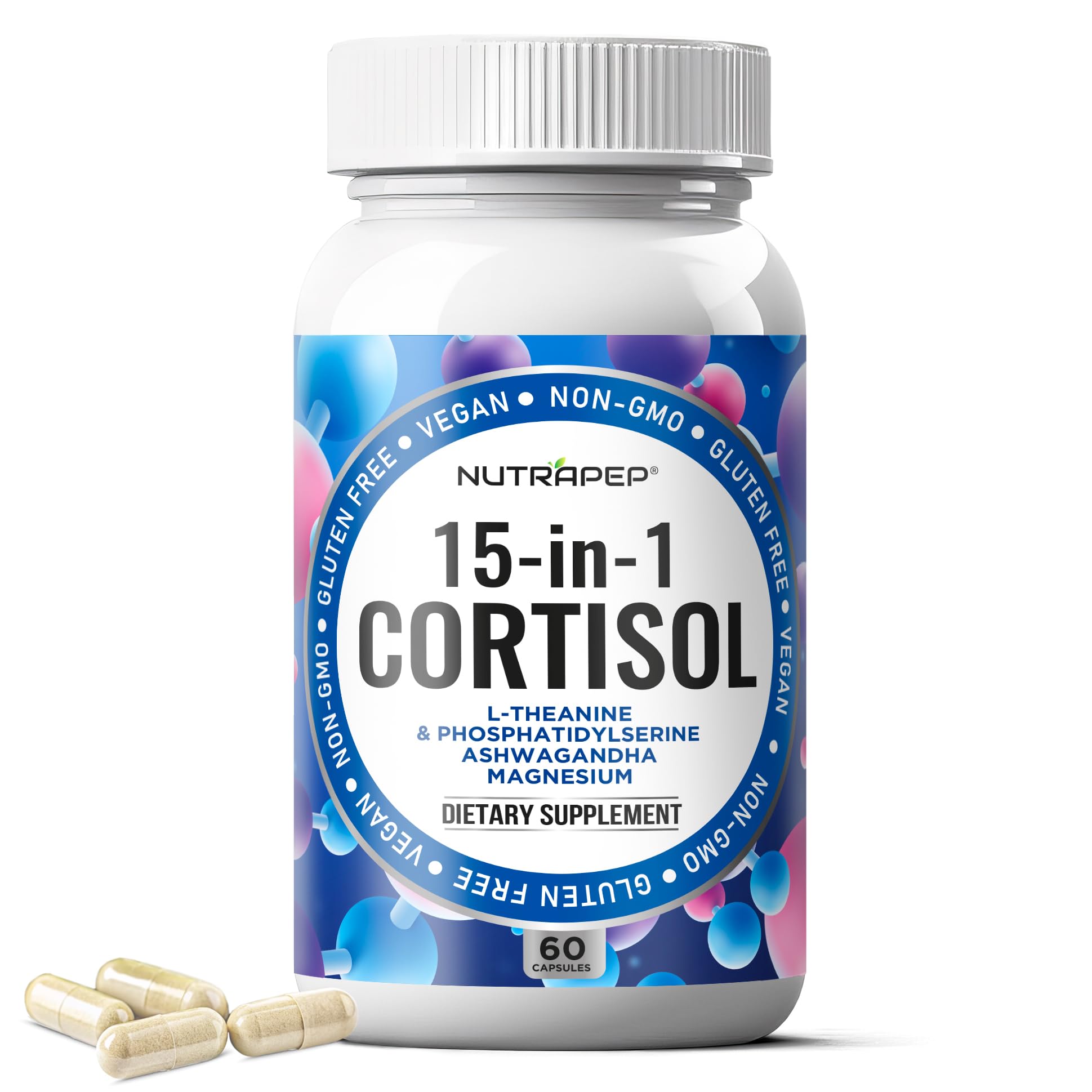 NutraPep 15-in-1 Cortisol Support Supplement front view
