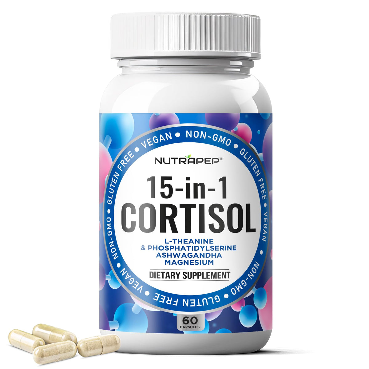 NutraPep 15-in-1 Cortisol Support Supplement front view