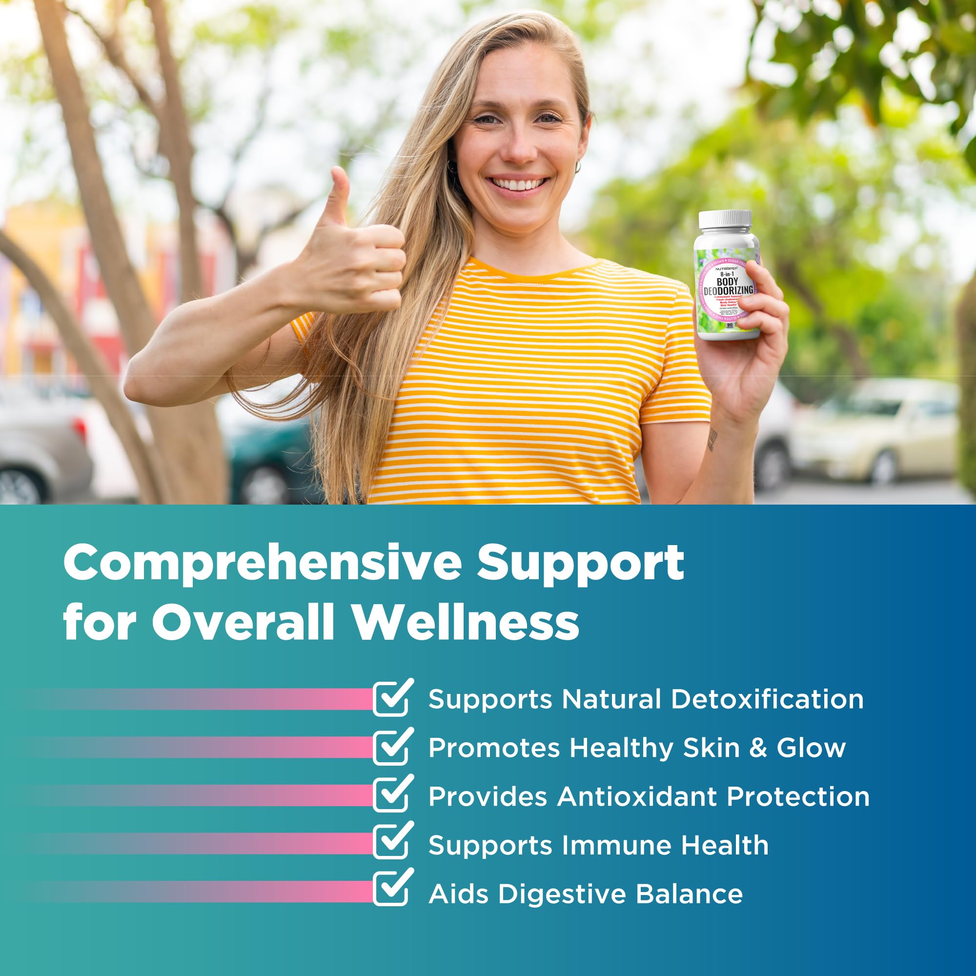 NutraPep Body Deodorizing Supplement bottle with capsules