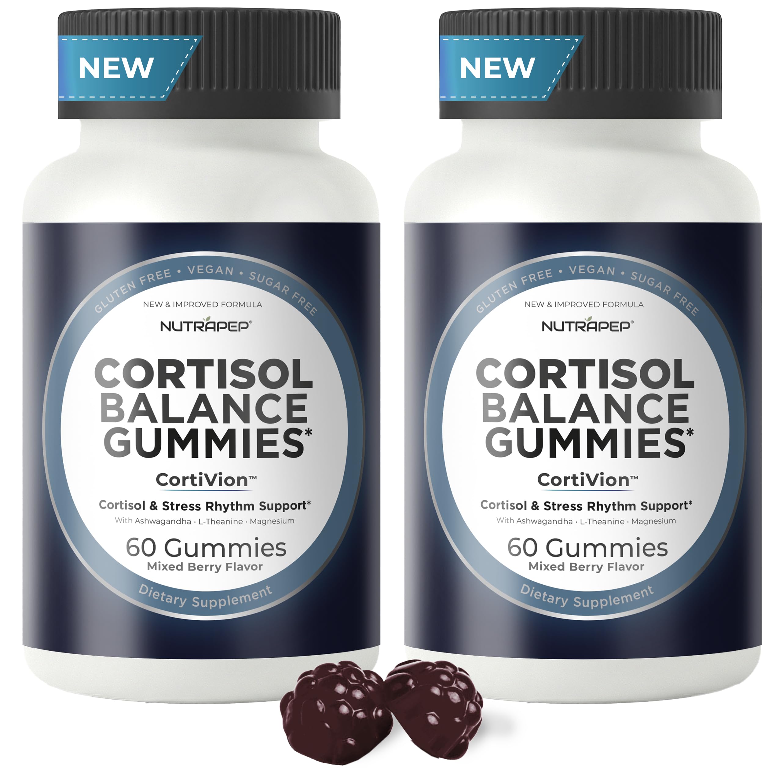 NutraPep Cortisol Gummies 60 Count bottle front view