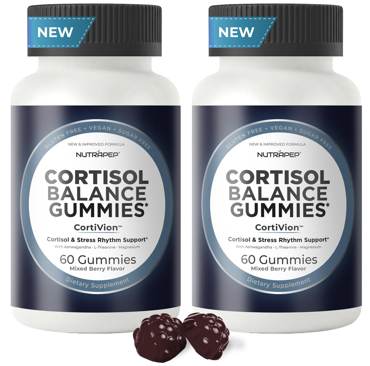 NutraPep Cortisol Gummies 60 Count bottle front view