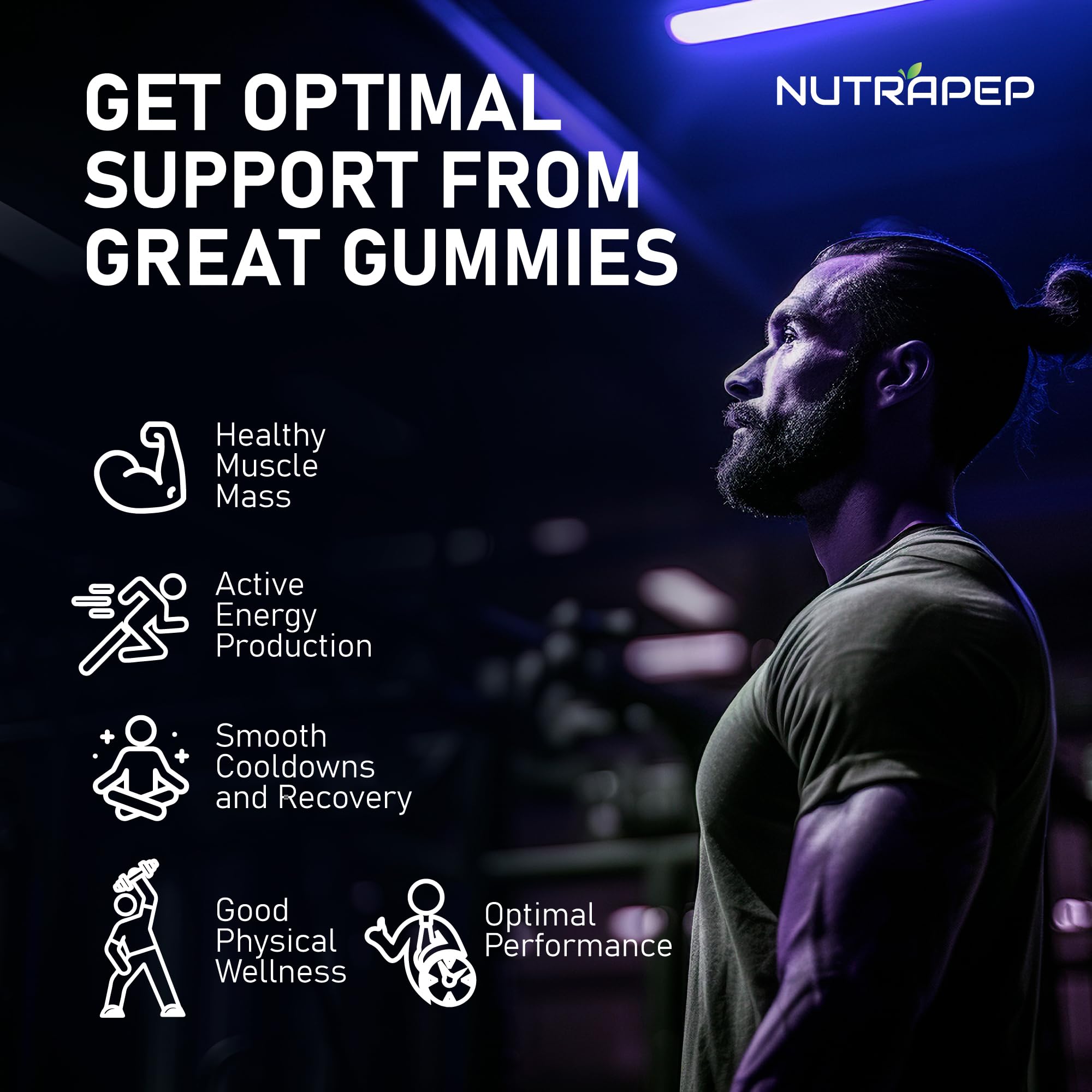 NutraPep Creatine Monohydrate Gummies in hand for scale