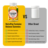 NutraPep Feminine Balance Gummies showing serving size of two gummies