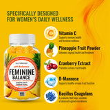 NutraPep Feminine Balance Gummies with a tropical background
