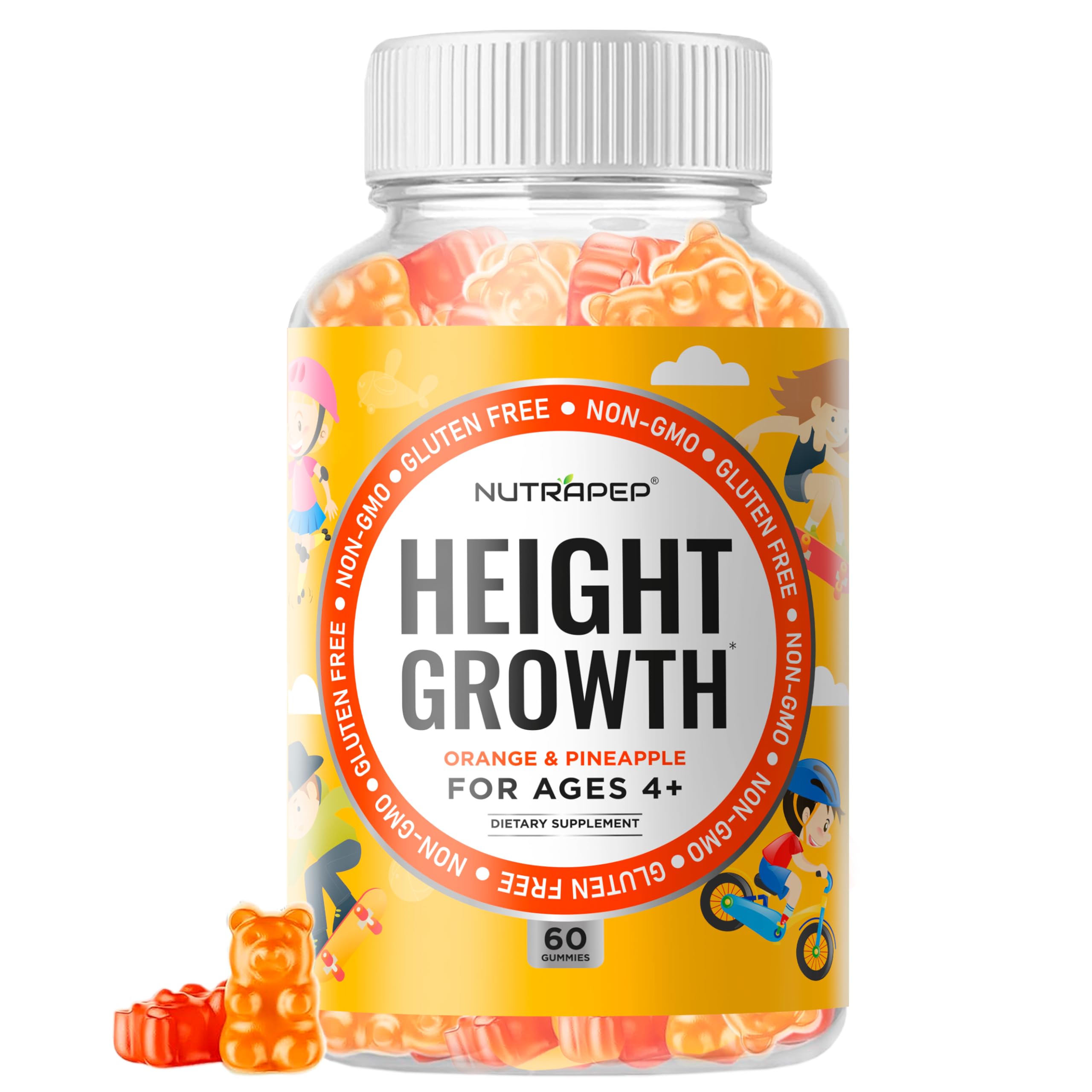 NutraPep Height Growth Support Gummies front view with packaging