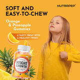 NutraPep Height Growth Support Gummies showing pineapple and orange flavour