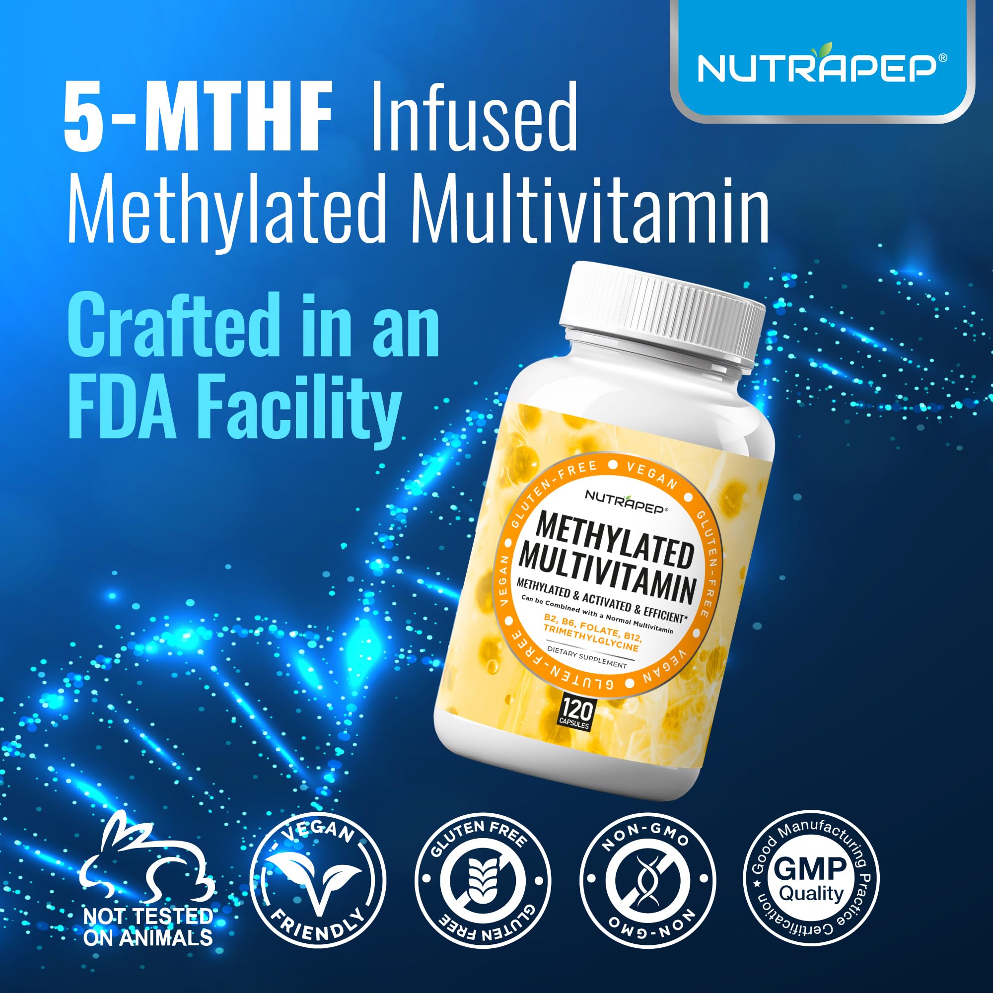NutraPep Methylated Multivitamin side view showing capsules
