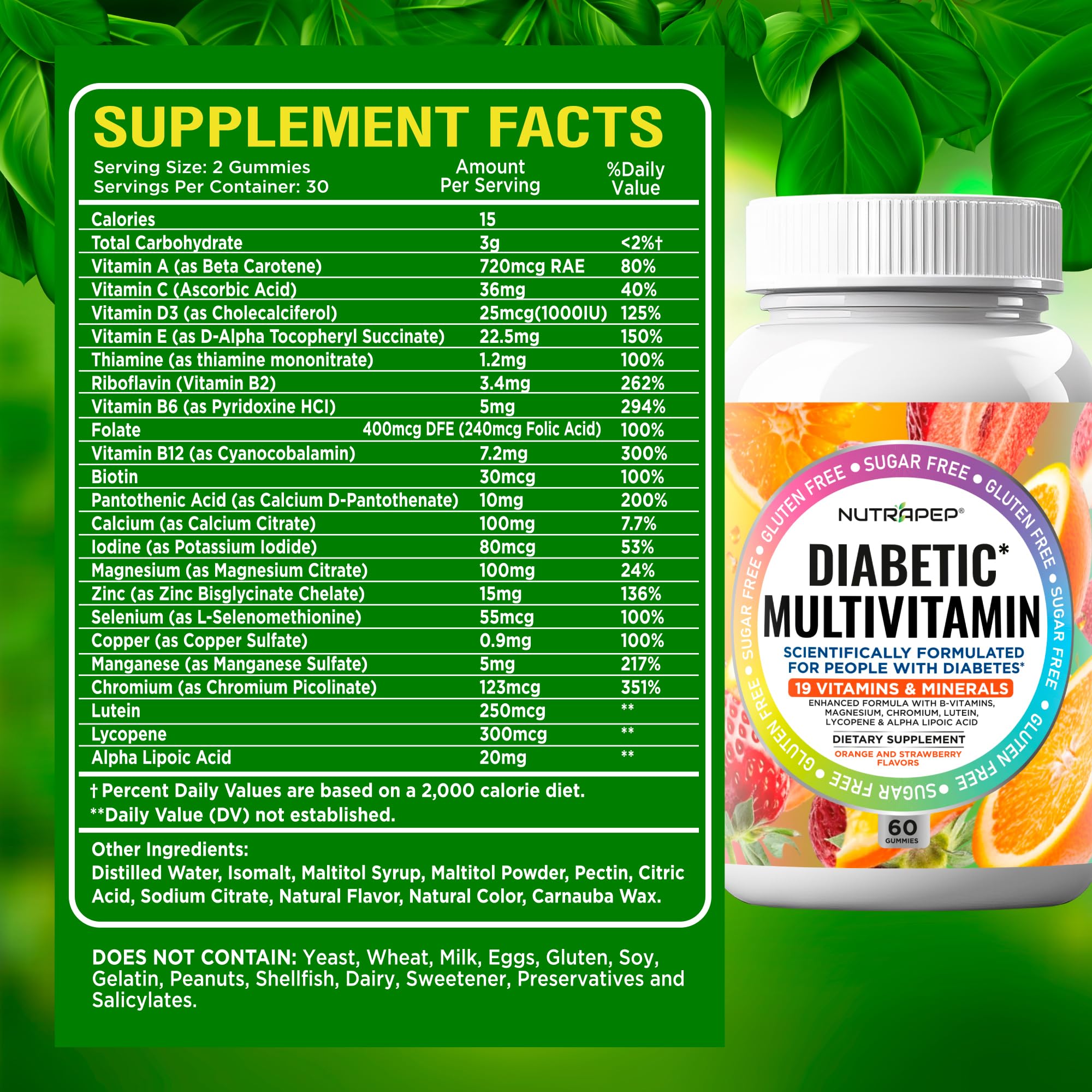 NutraPep Multivitamin Gummies with fresh fruit