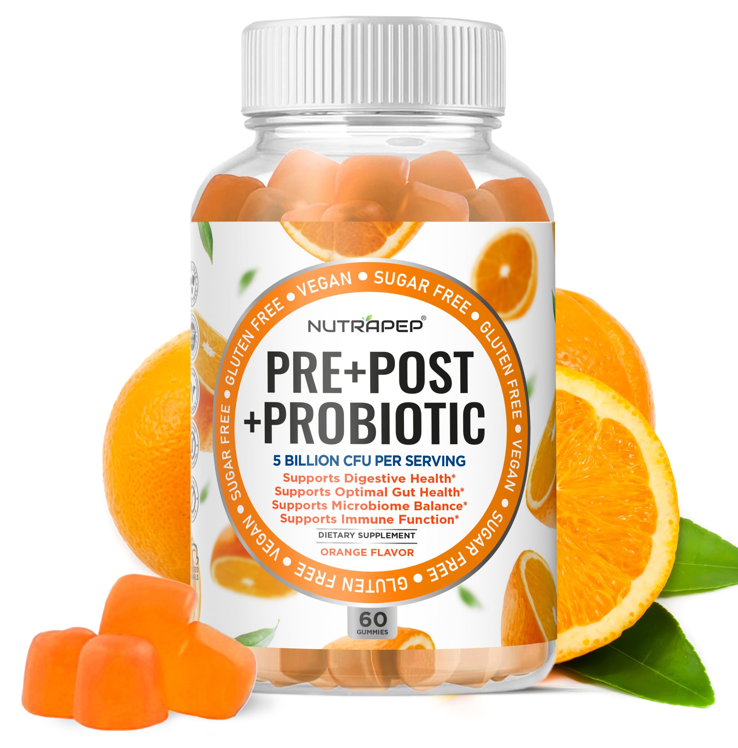 NutraPep PRE+POST+PROBIOTIC Gummies front view packaging