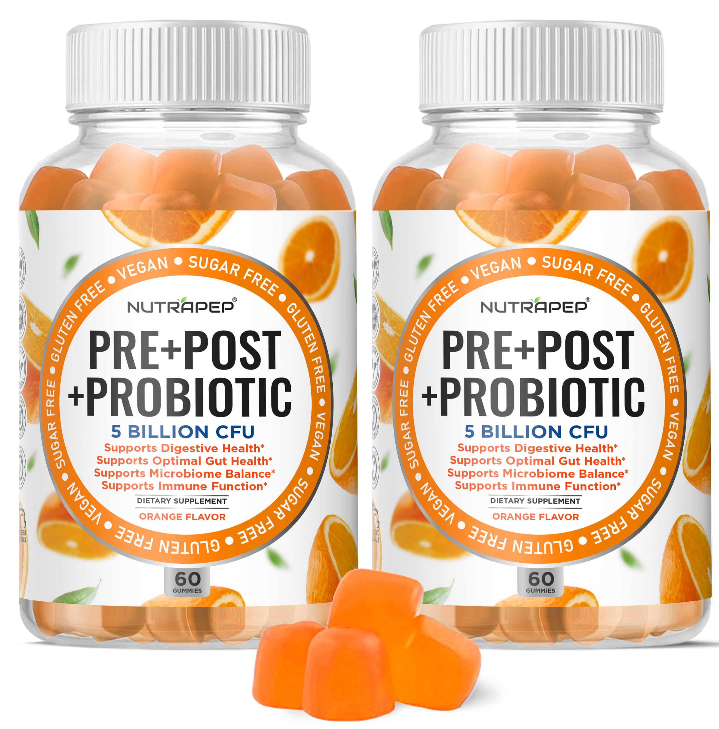 NutraPep PRE+POST+PROBIOTIC Gummies front view packaging