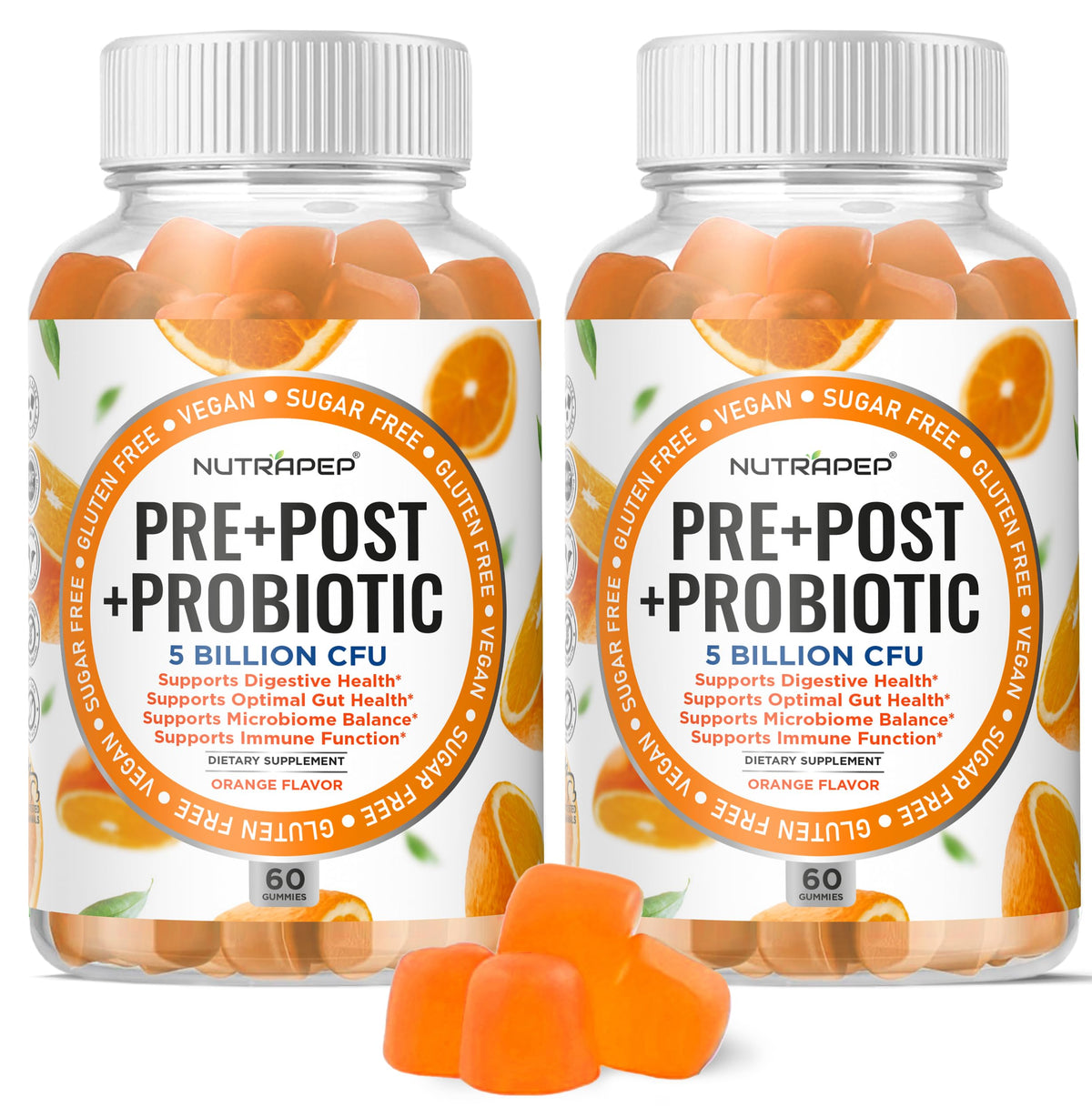 NutraPep PRE+POST+PROBIOTIC Gummies front view packaging