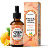 NutraPep Synbiotic Pre+Pro+Postbiotic Drops front view with packaging