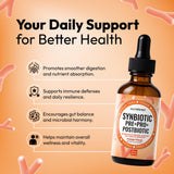 NutraPep Synbiotic Pre+Pro+Postbiotic Drops side view showing dosage dropper