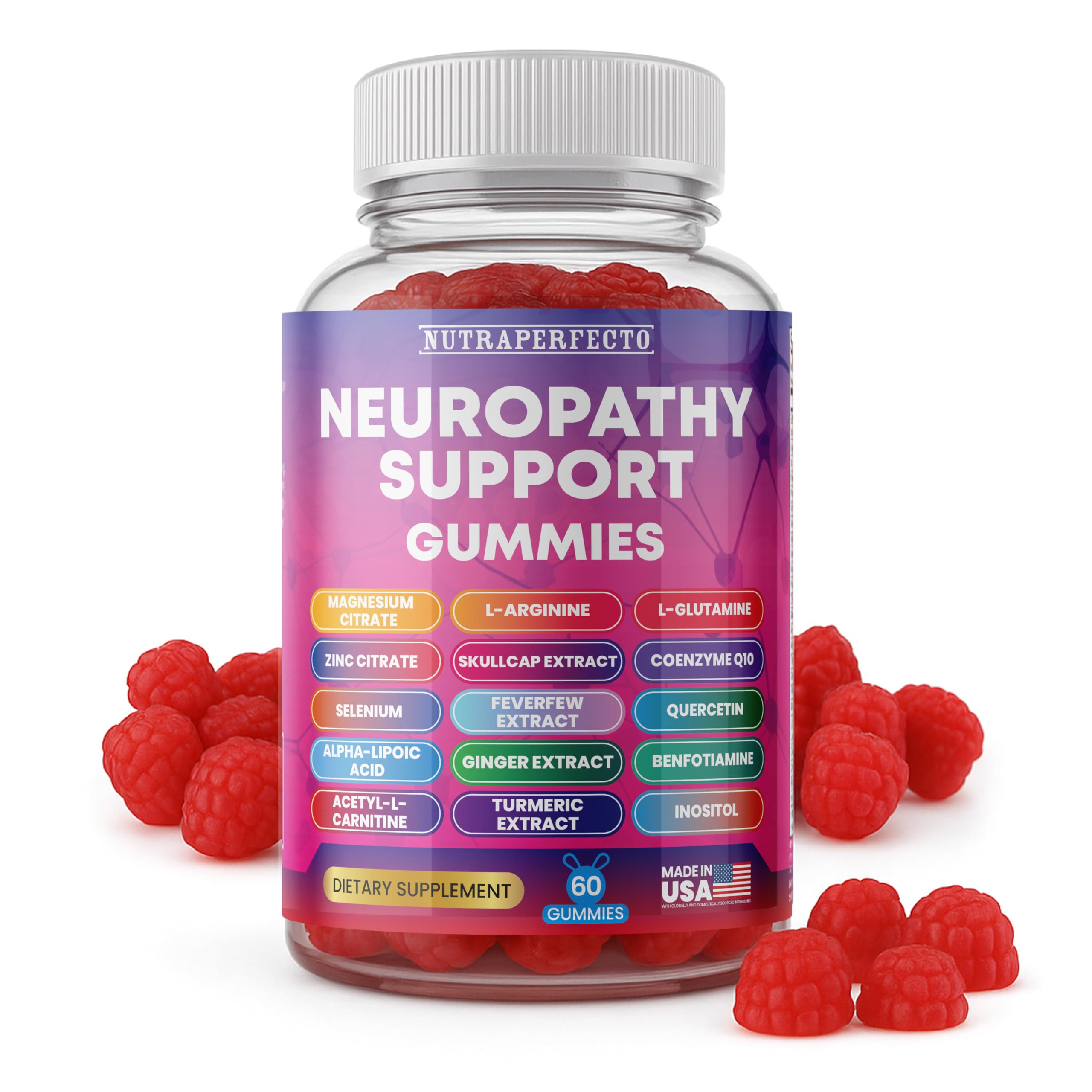 NutraPerfecto Neuropathy Gummies front view packaging
