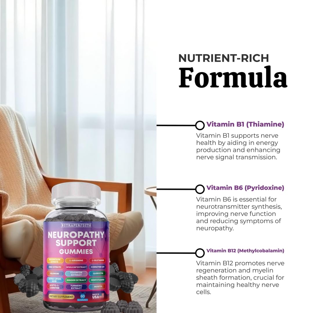 NutraPerfecto Neuropathy Gummies on a kitchen counter