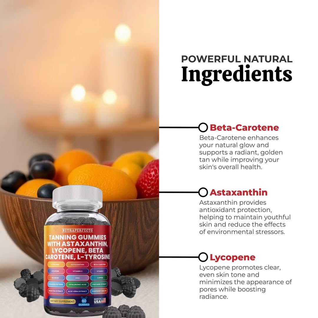 NutraPerfecto Tanning Gummies in a lifestyle setting