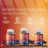 NutraPerfecto Tanning Gummies side view showing nutritional information