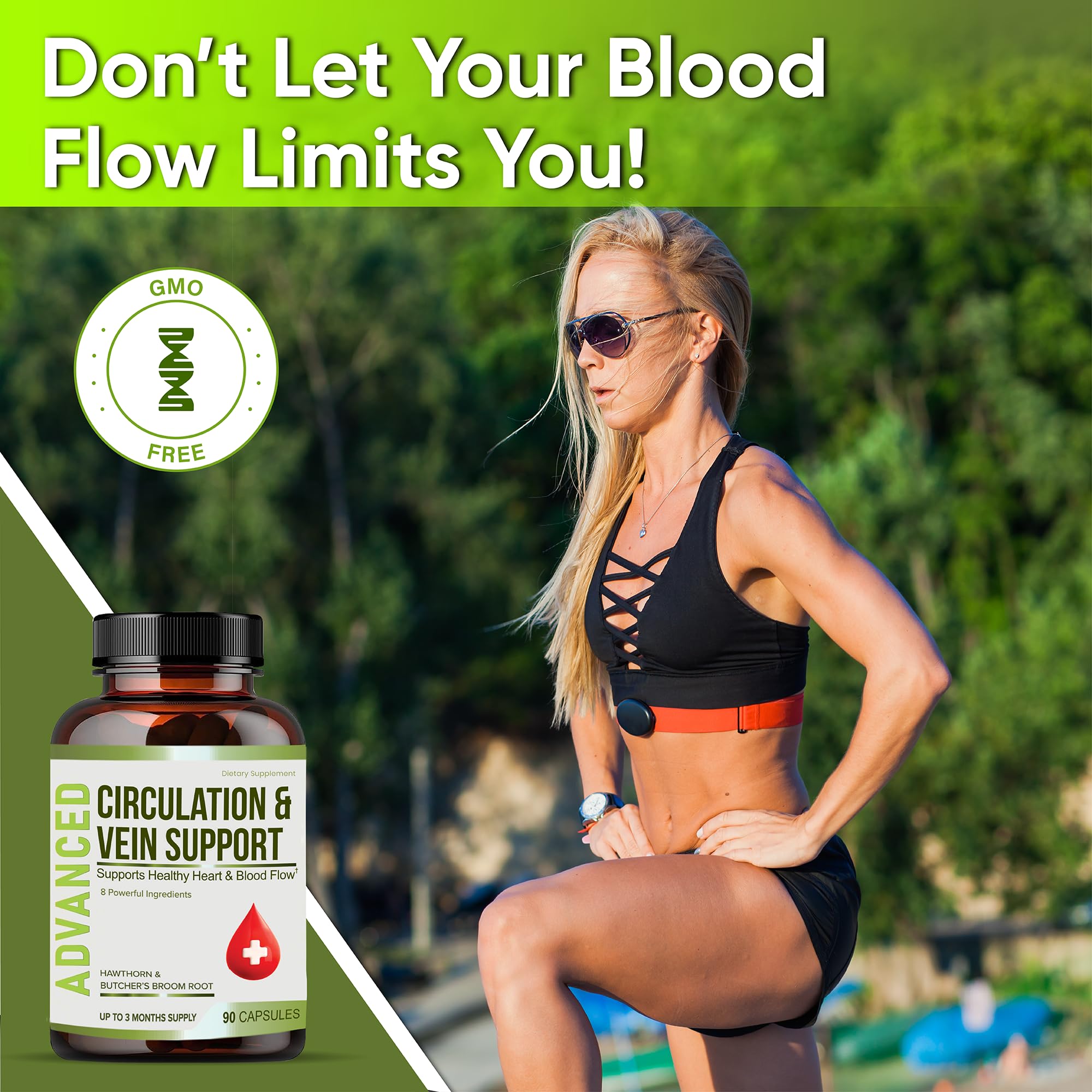 NutraPro Blood Flow Optimizer supplement bottle with ingredients listed