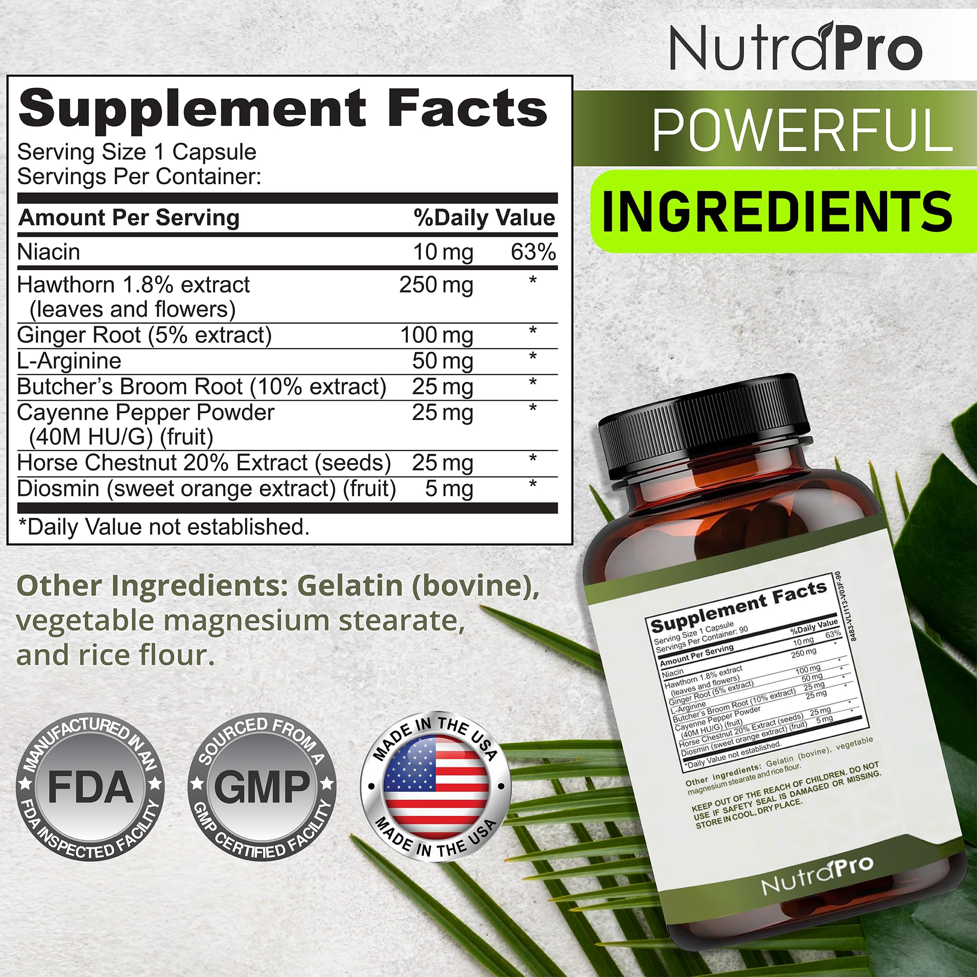 NutraPro Blood Flow Optimizer supplement packaging details