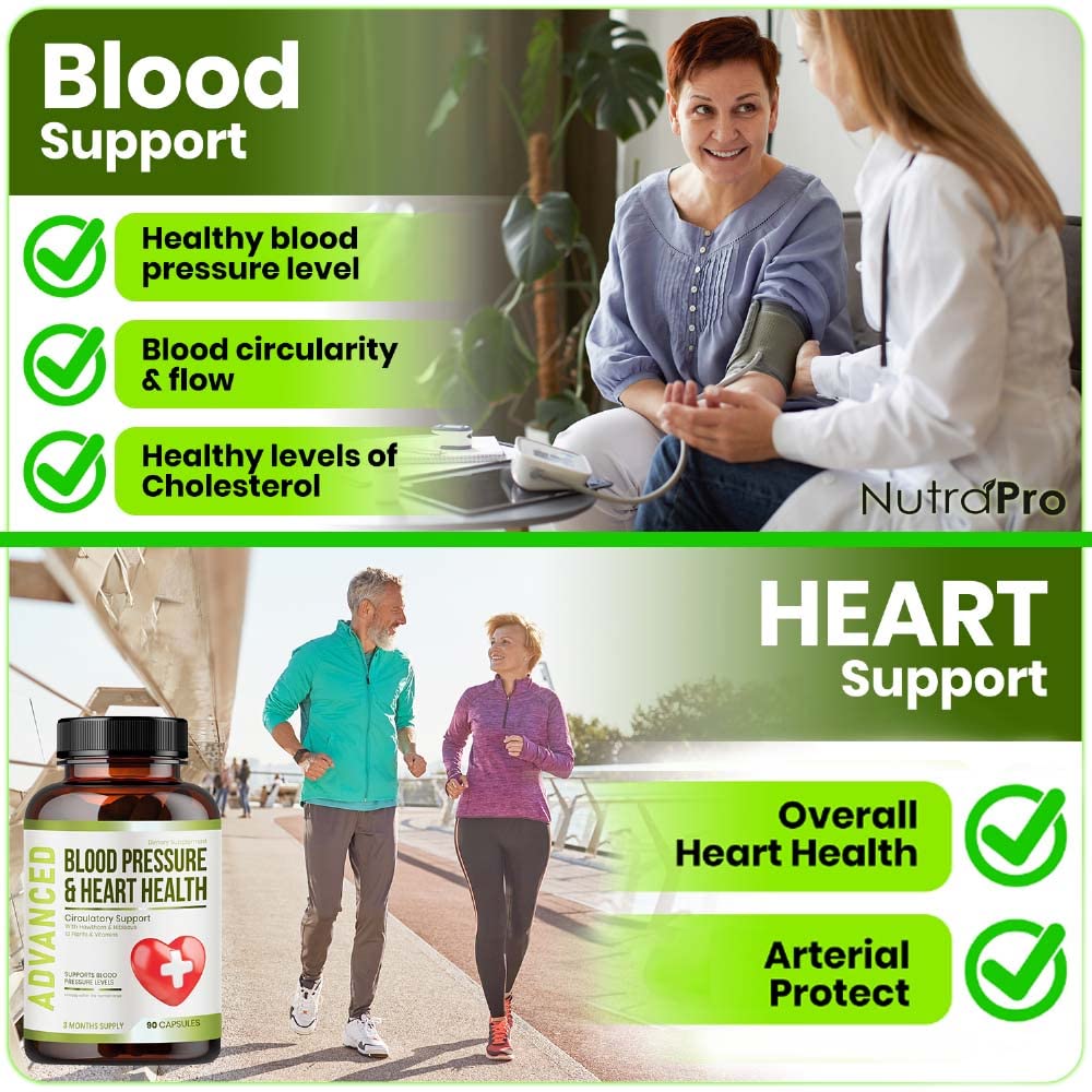 NutraPro Blood Pressure Support Herbal Supplement bottle side view