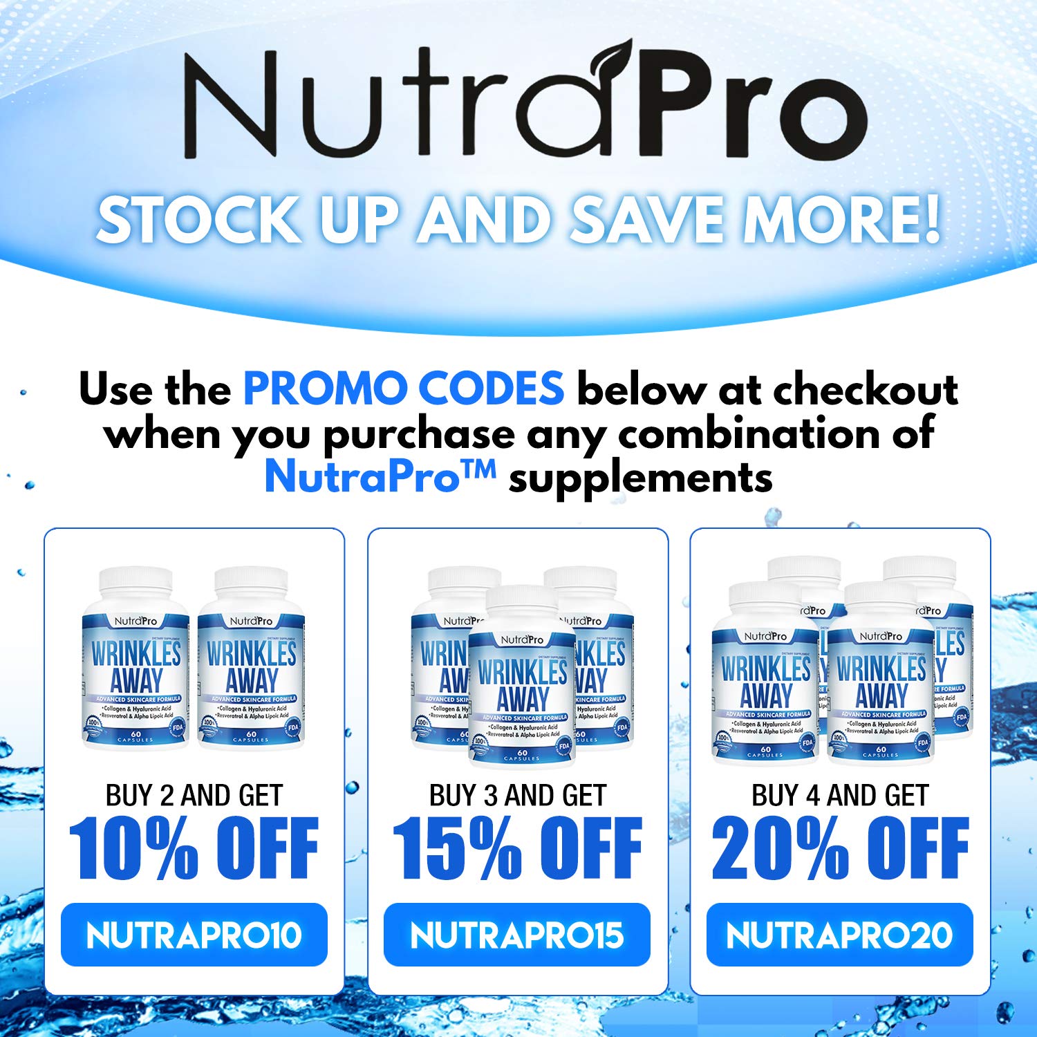 NutraPro Collagen Supplement with a glass of water