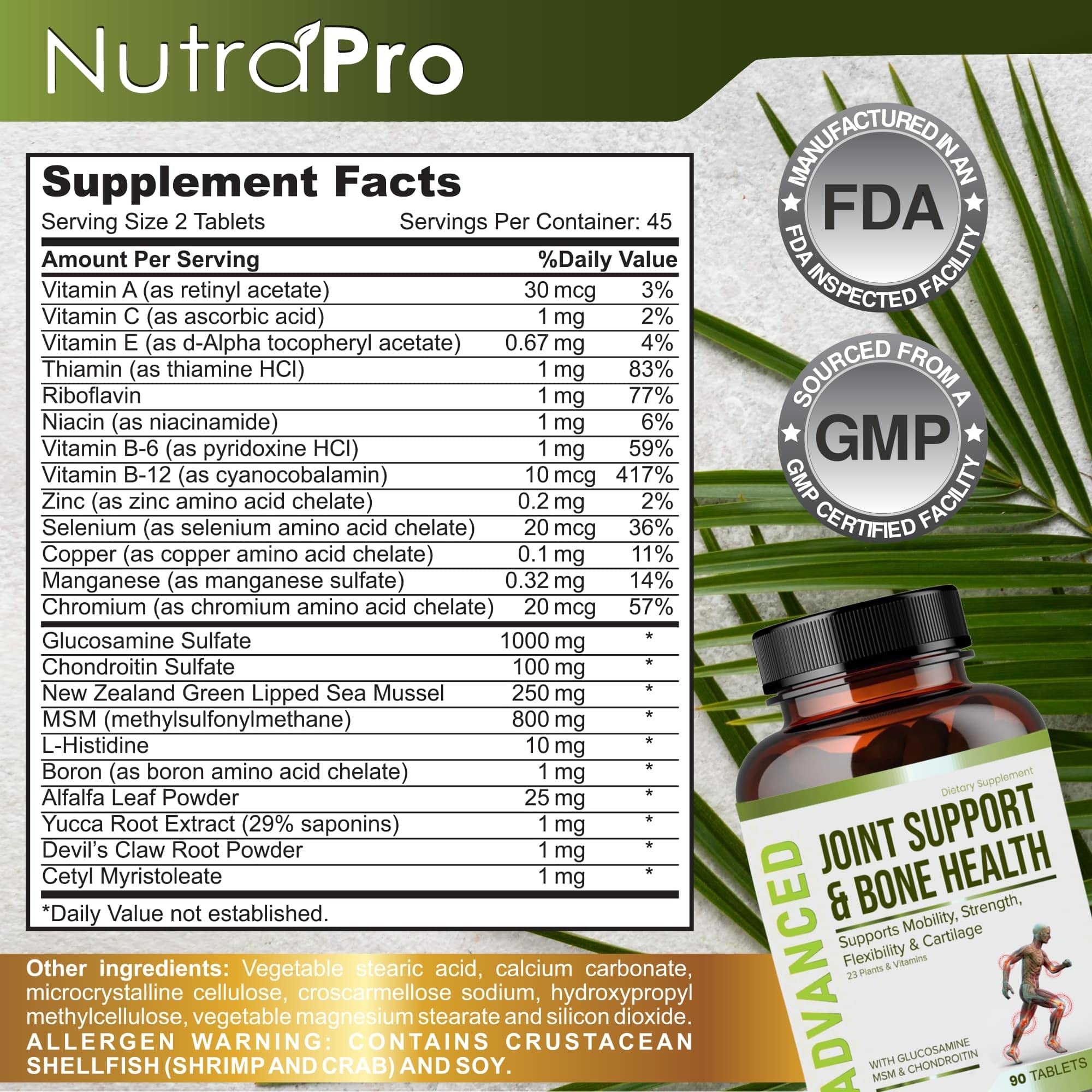 NutraPro Joint Supplement on a wooden table