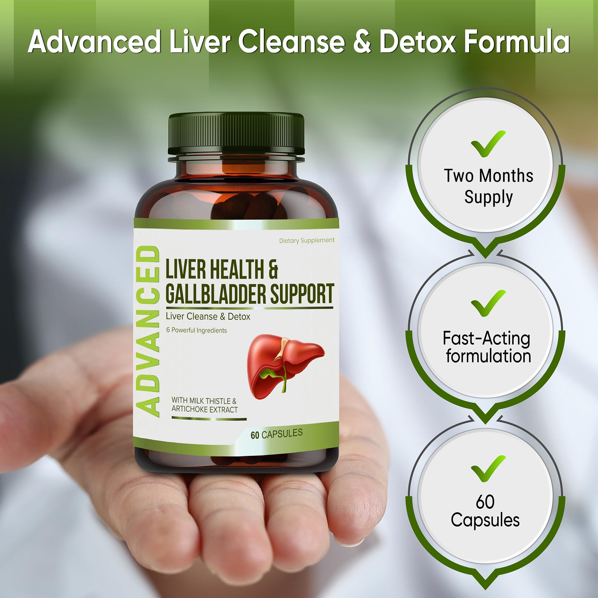 NutraPro Liver Support Supplement capsules on a table