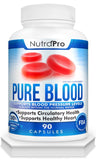 NutraPro Pure Blood supplement bottle front view with 90 capsules