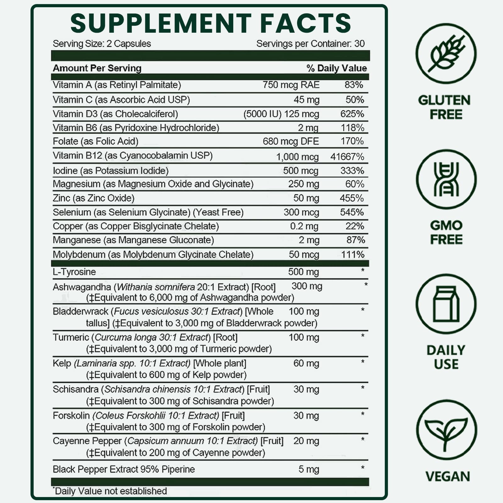 Nutrapure Comprehensive Thyroid Extracts capsules with a glass of water