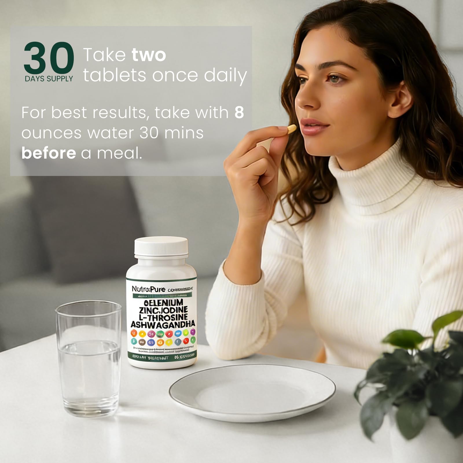 Nutrapure Comprehensive Thyroid Extracts ingredients list on packaging