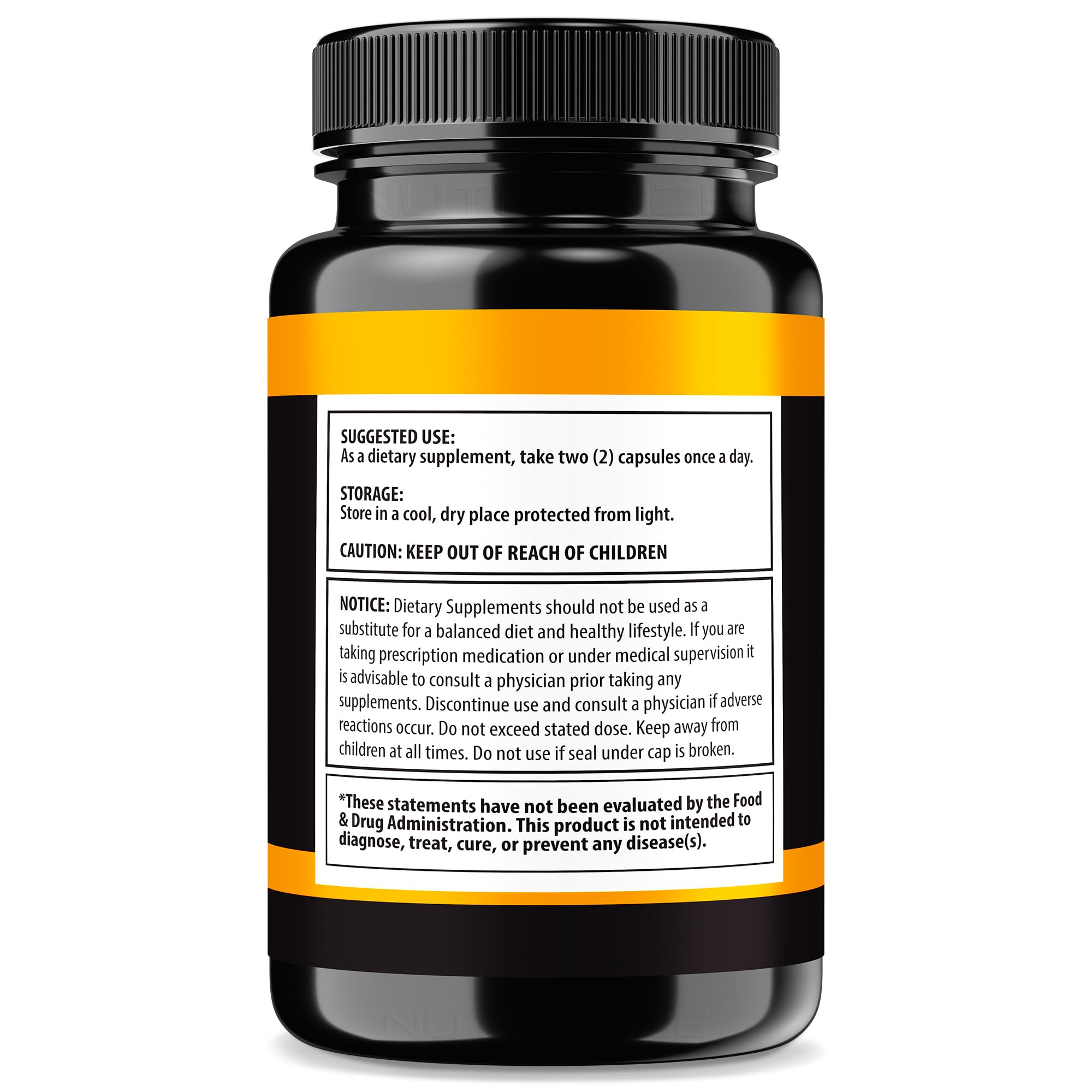 NutraRize support capsule bottle side view