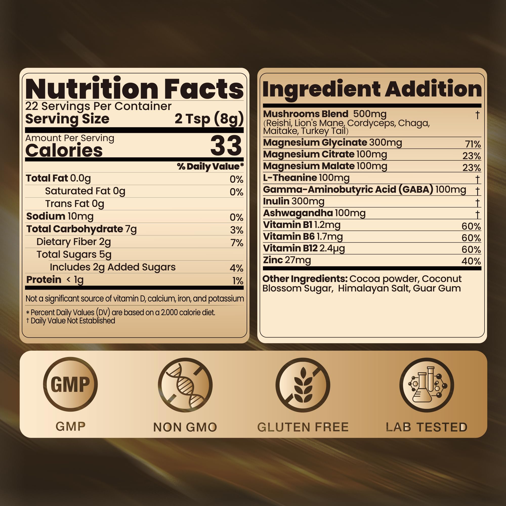 NUTRATASTE Calm Magnesium Powder 191g ingredients list