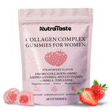 NUTRATASTE Collagen Complex Gummies 1500mg front view with strawberry flavour