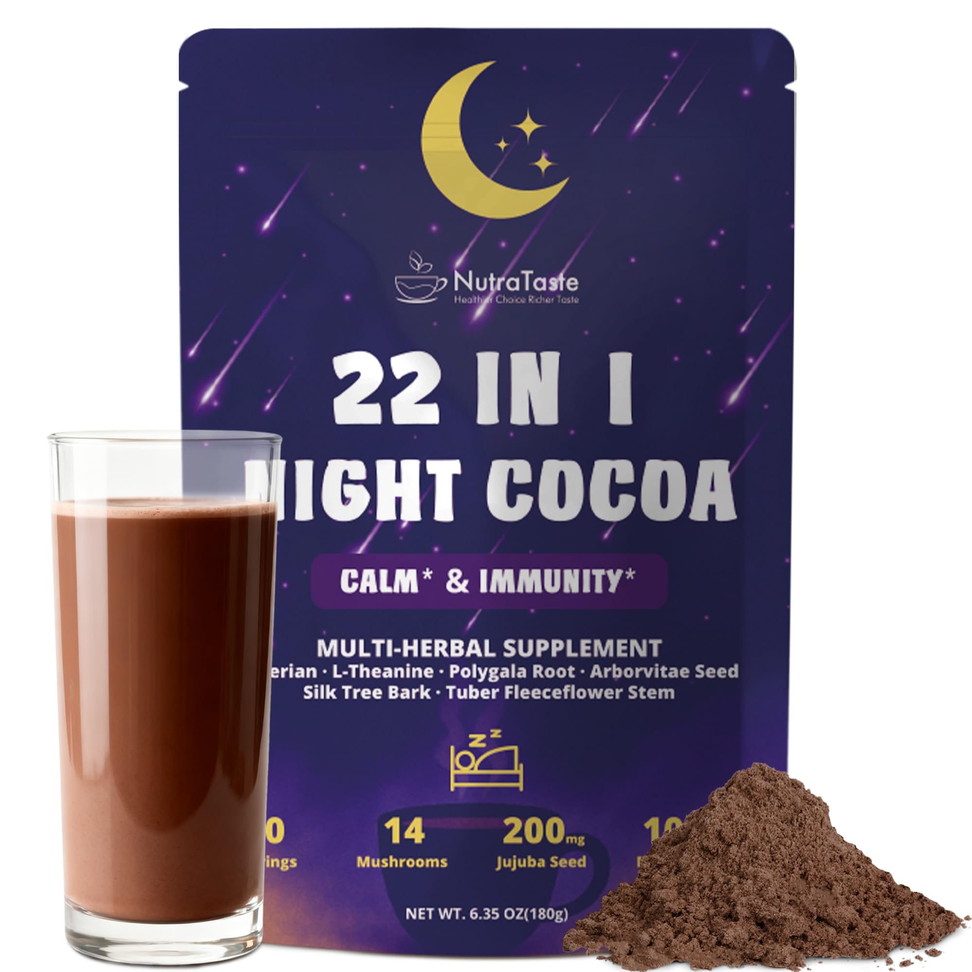 NUTRATASTE Mushroom Hot Cocoa packaging front view
