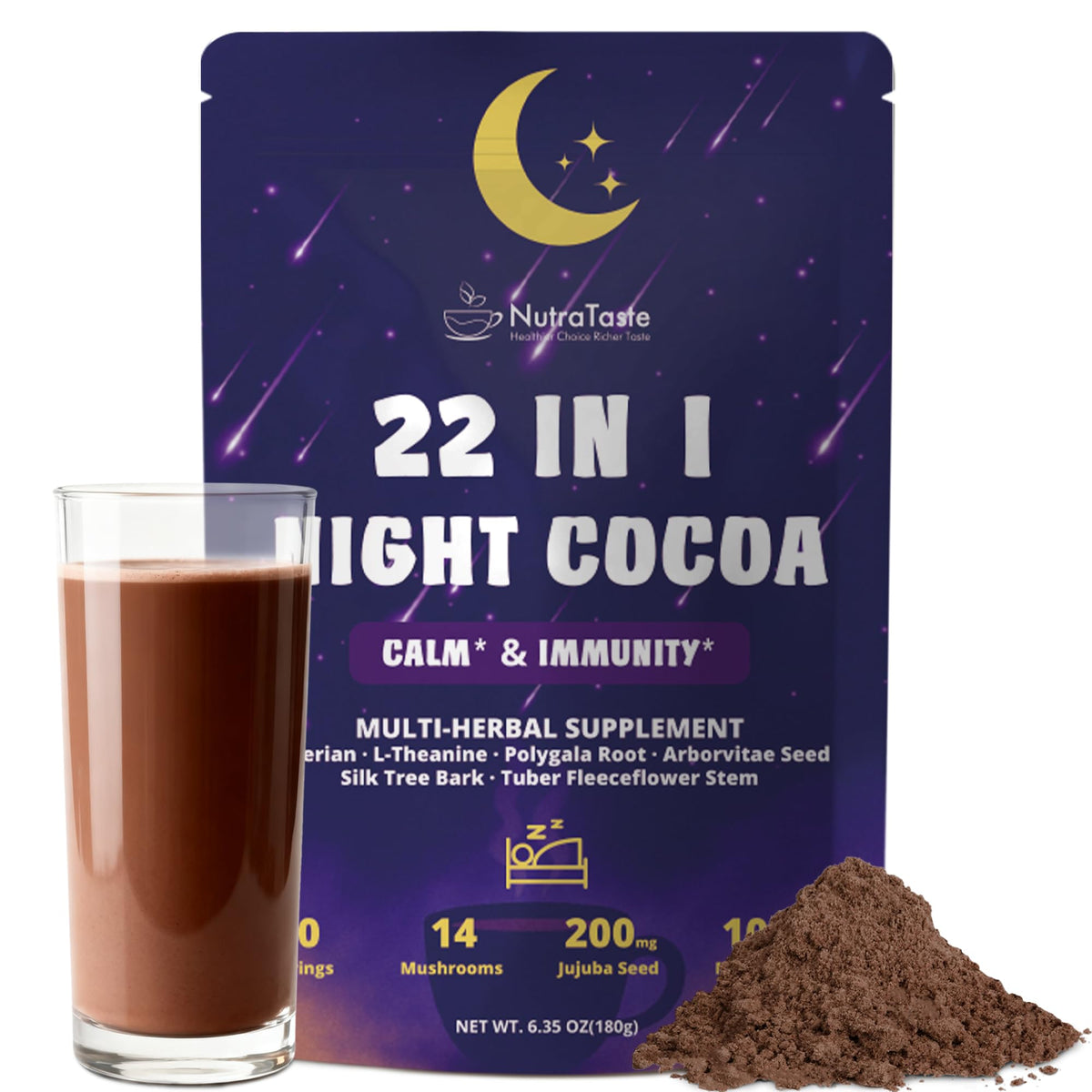 NUTRATASTE Mushroom Hot Cocoa packaging front view