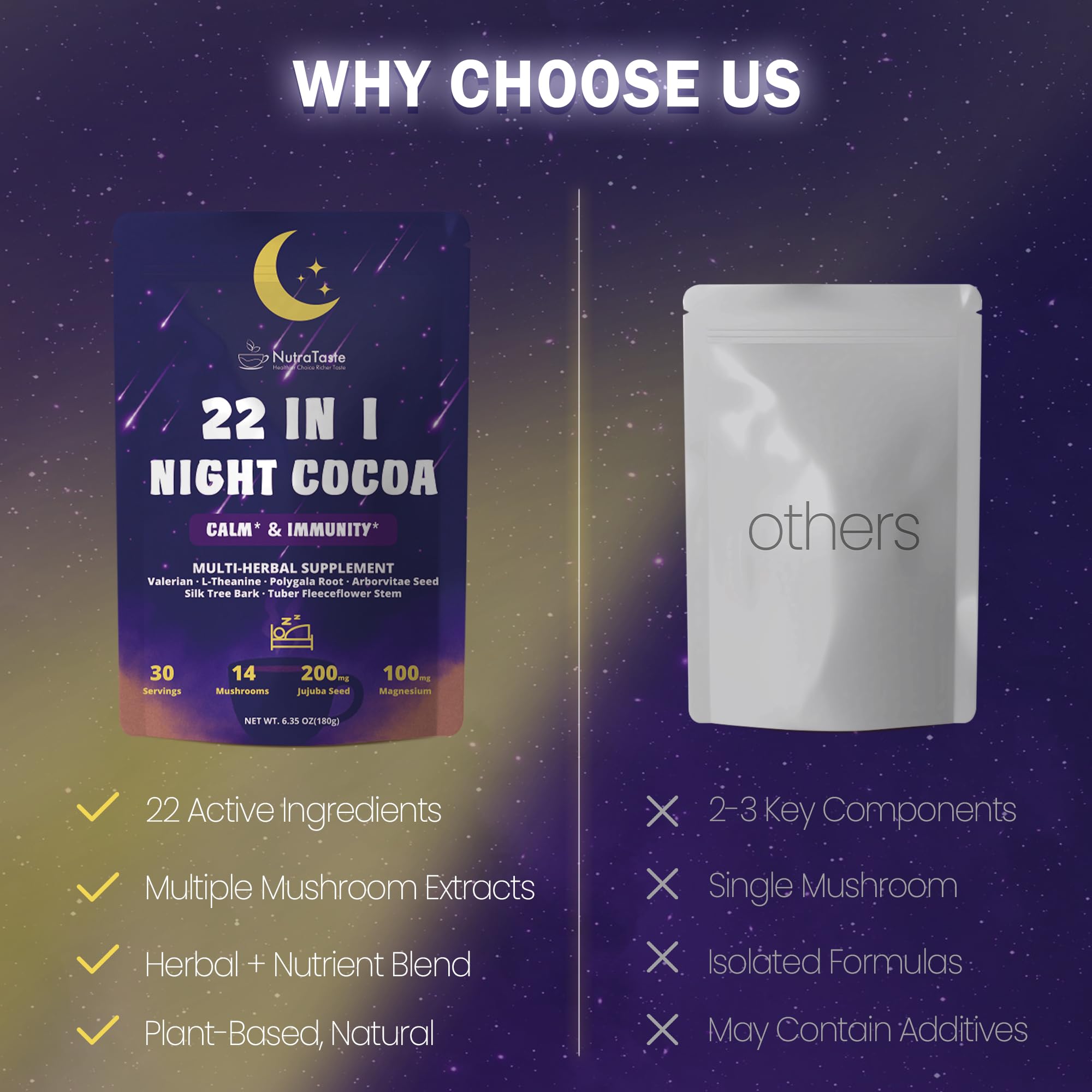 NUTRATASTE Mushroom Hot Cocoa with a spoon
