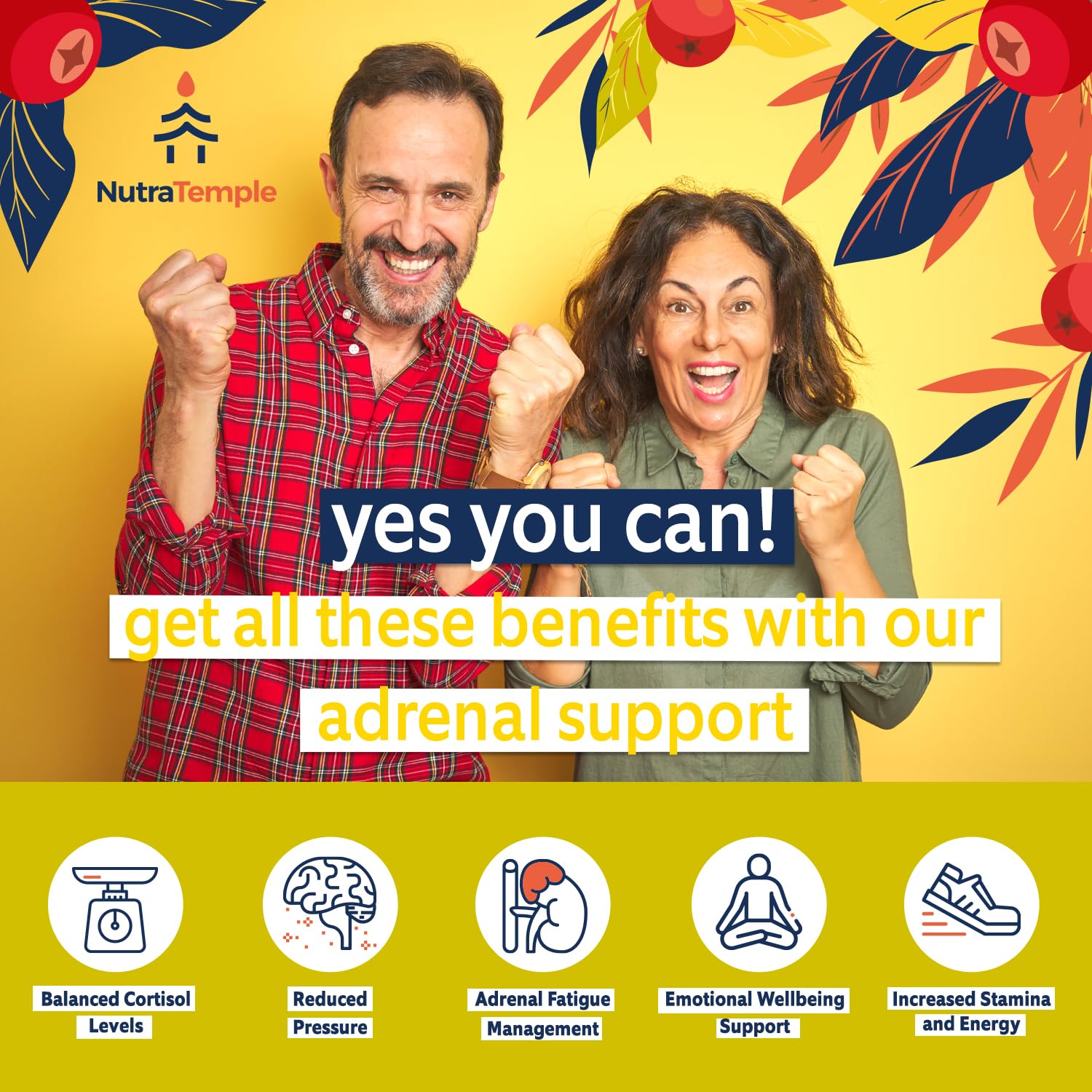 NUTRATEMPLE Adrenal Support Supplement capsules close-up