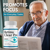 NutraTrust Labs Retina Clear Pro Capsules side view showing bottle details