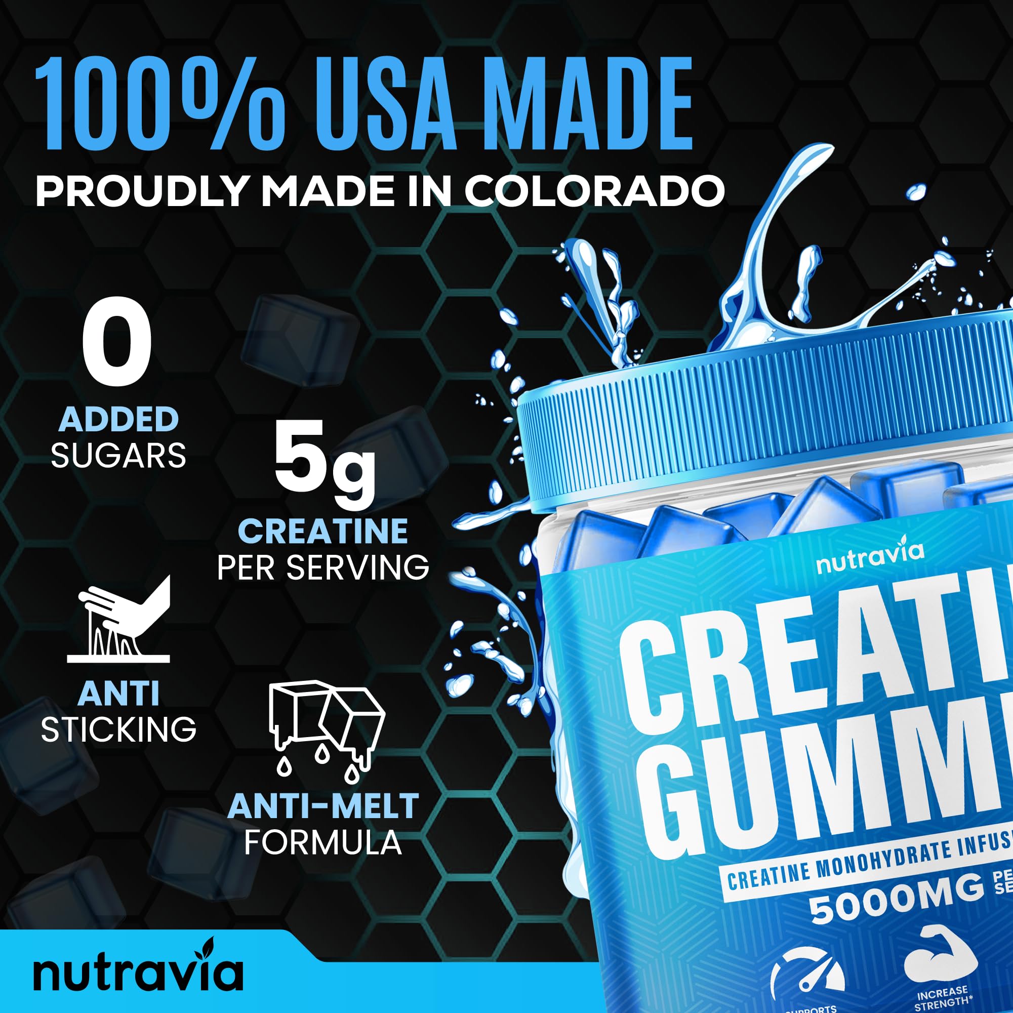 Nutravia Creatine Gummies close-up of gummies