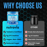 Nutravia Creatine Gummies displayed on a wooden table